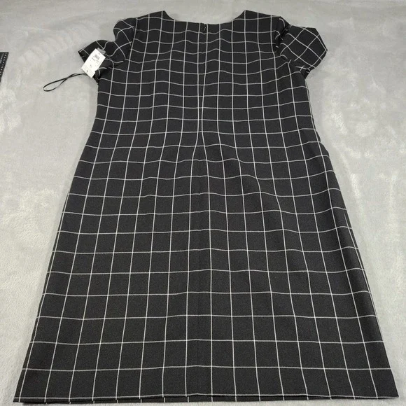Liz Claiborne Dress Ladies 14 Black/White Check Sheath Dinner Work Church Party - Picture 2 of 10